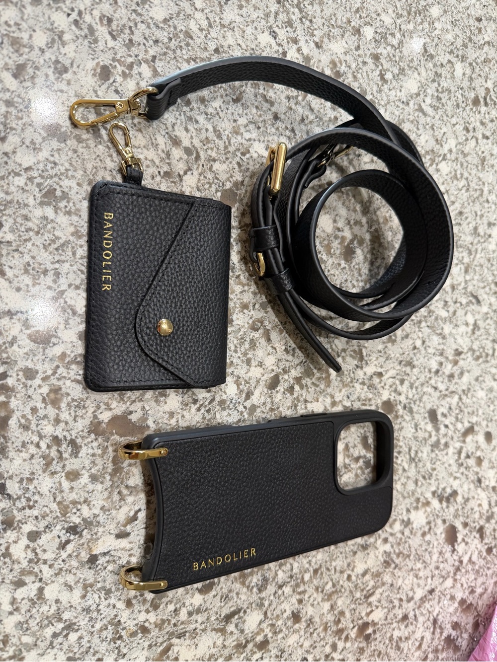 Bandolier iPhone 16 Pro Leather Crossbody Phone Case Set with Cardholder & Strap